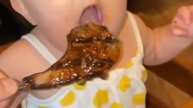 Baby Hilarious Reaction On Eating