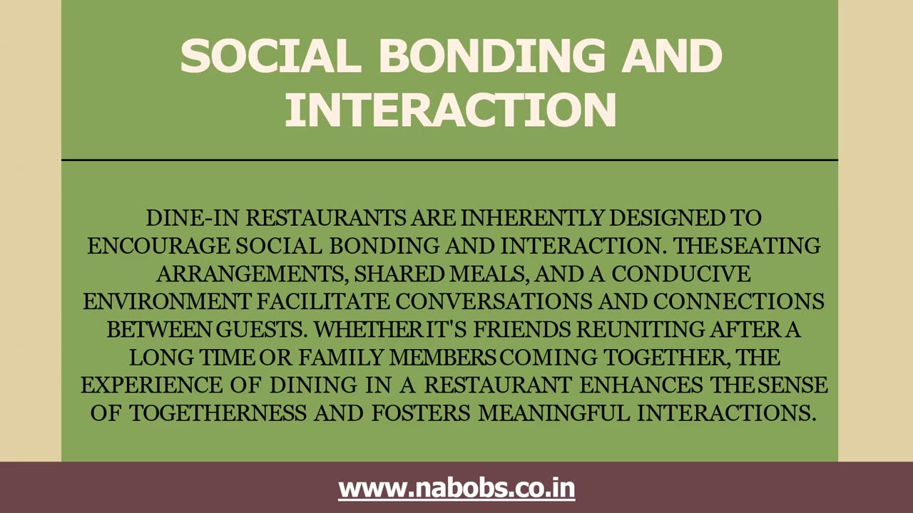 Advantages of Dine-In Restaurants for Social Gatherings and Special Occasions