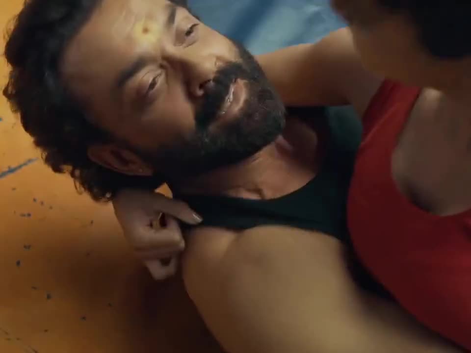 Wrestling game between boy and girl