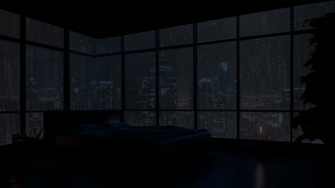 Relaxing With a Penthouse Overlooking London 🌨️ Relaxing with the Sound of Rain by the Window_2