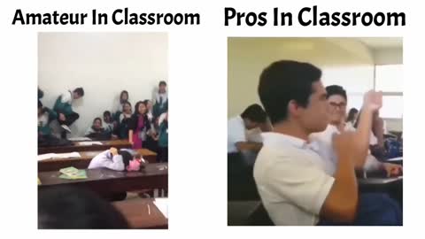 Amateur vs pros in classroom🤣😎