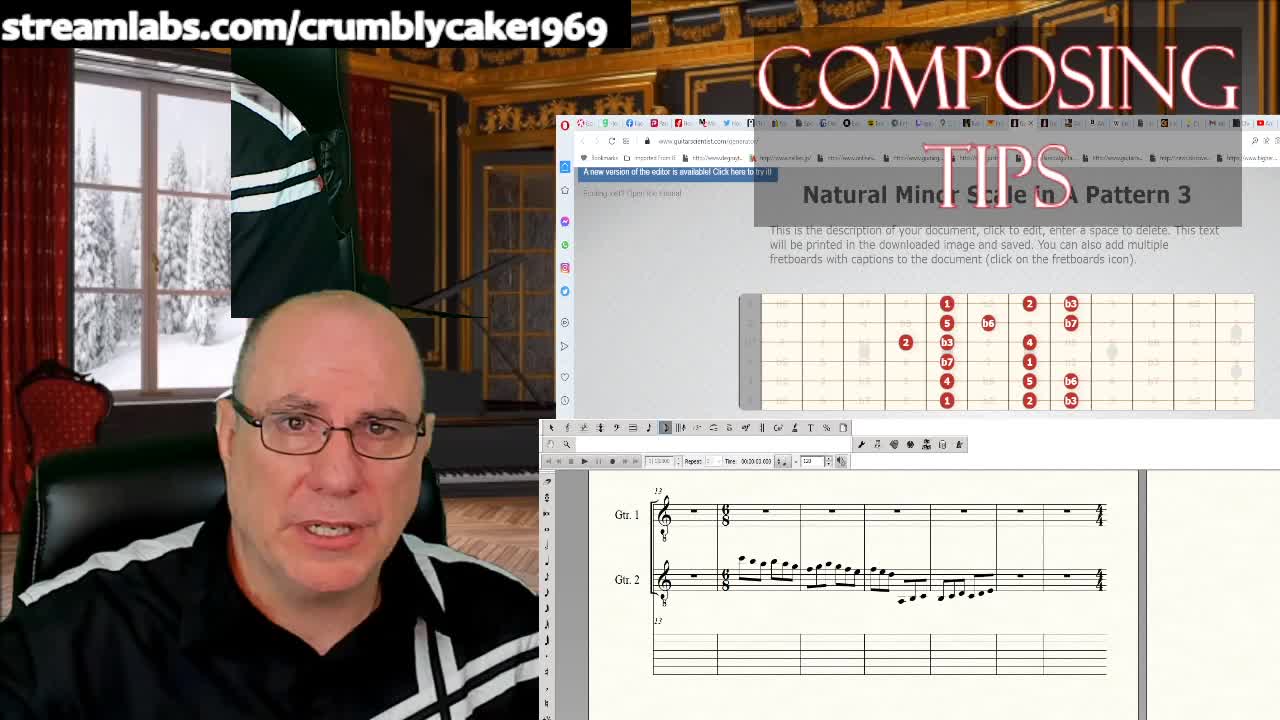 Composing for Classical Guitar Daily Tips: Natural Minor Mode in A Pattern 3