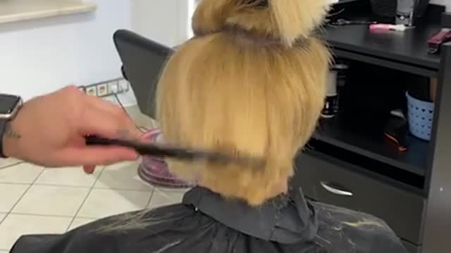 My husband wanted a blonde wife, but the hairdresser burned my hair and almost left me bald.