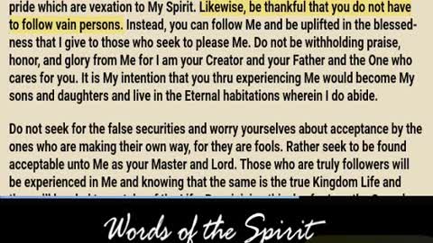 Words of the Spirit. May 20 2022