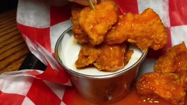 BUFFALO STYLE POPCORN CHICKEN from Elder Greene in Brooklyn!