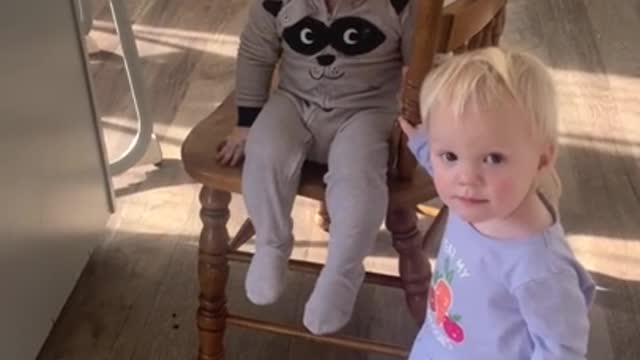 Twins find a way to steal and eat leftover birthday cake