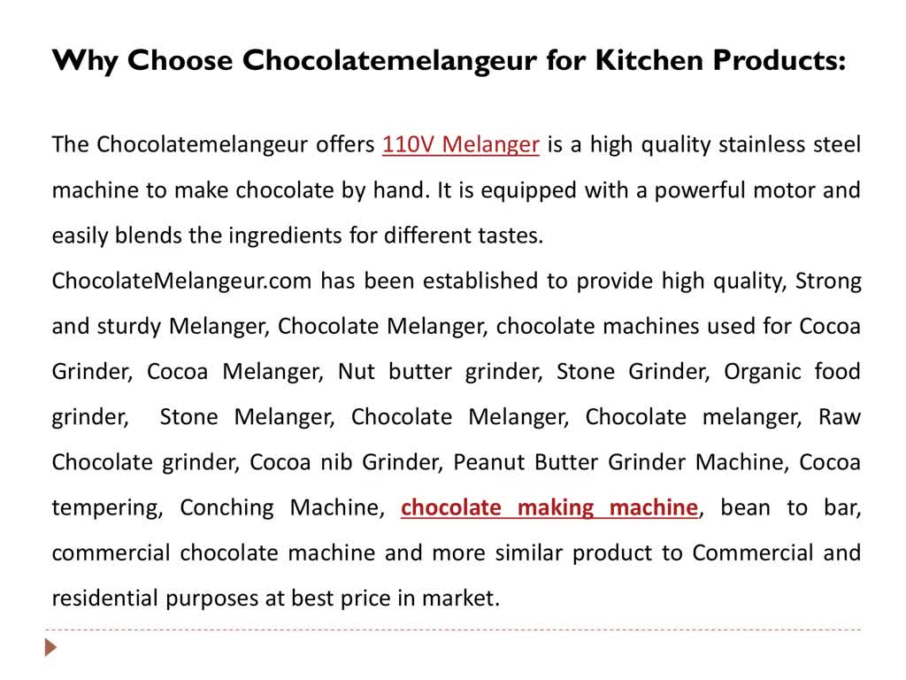 Best Cocoa Grinder - Premier chocolate melanger and refiner Machine