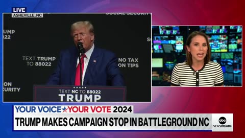 Donald Trump lobs attacks at Kamala Harris at rally: “She’s crazy”