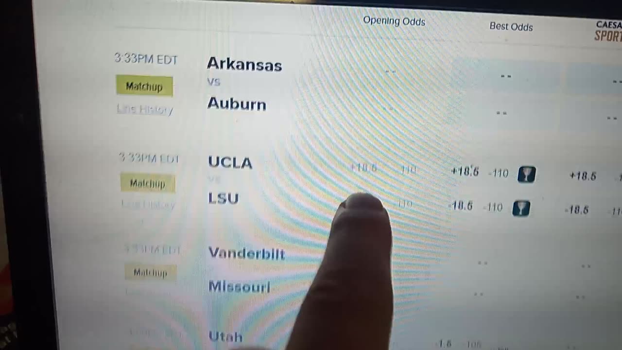 NCAA football betting