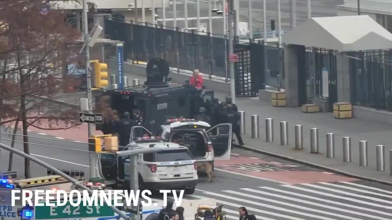 United Nations HQ in New York surrounded by police responding to a man armed with a shotgun