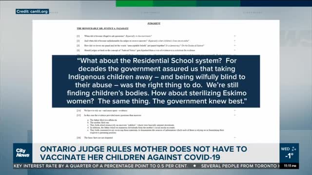 Ontario judge rules mother doesn’t have to vaccinate children against COVID-19