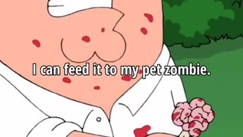 Peter pets zombie