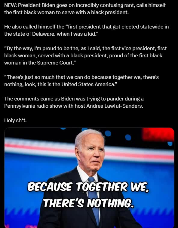 Biden Thinks He's A Black Woman?