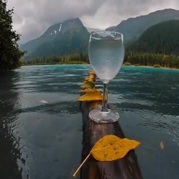 Peaceful moment on this log during a rainstorm in alaska
