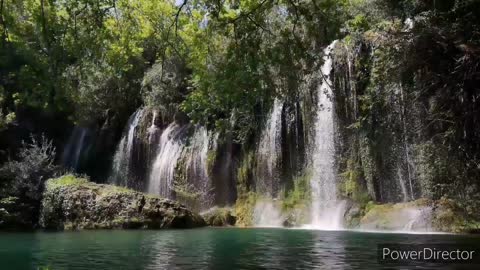 Relaxing nature sound around a waterfall