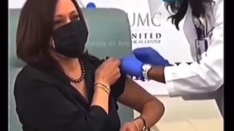 Kamala Harris getting her jab..... Or not.