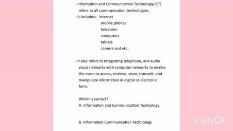 True definition of Information and Communication Technology(ICT)