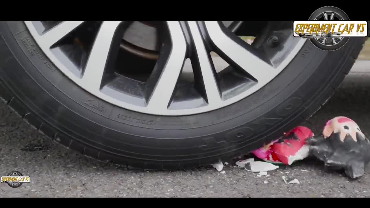 Experiment car vs baby cats_kitten , car vs toys, crushing crunchy and soft things by car vs kitty