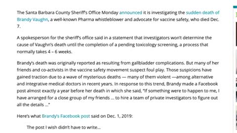 Mysterious Death of Vaccine Safety Advocate, Brandy Vaughn. +COVID Censorhsip