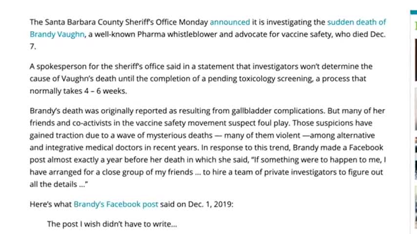 Mysterious Death of Vaccine Safety Advocate, Brandy Vaughn. +COVID Censorhsip