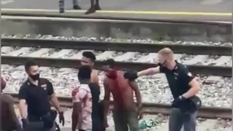 African immigrants have a bloody fight in a metro station in Italy. Our children