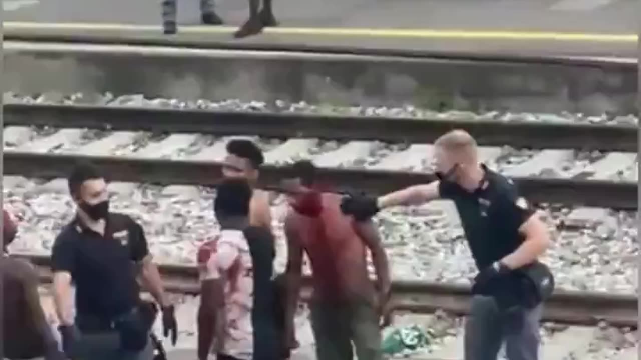 African immigrants have a bloody fight in a metro station in Italy. Our children