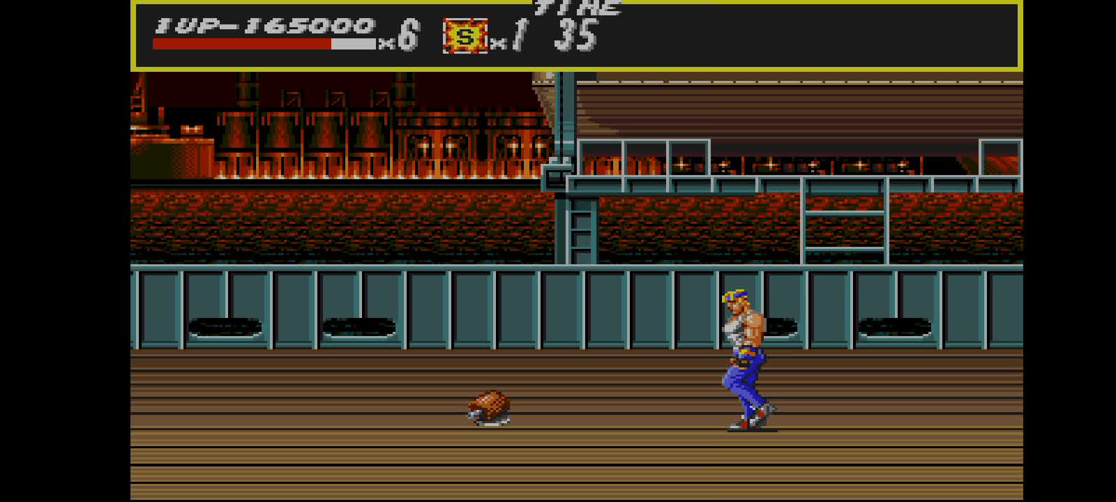 Resetting Streets of Rage version of genesis with the character (AXEL).