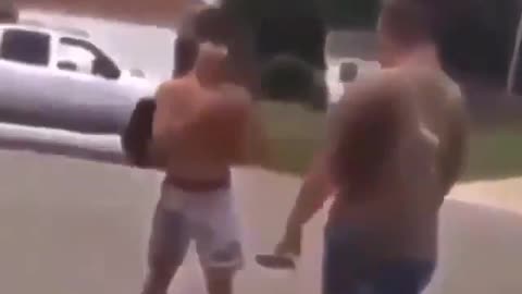 Mans tried to tap out in a street fight lmaoo