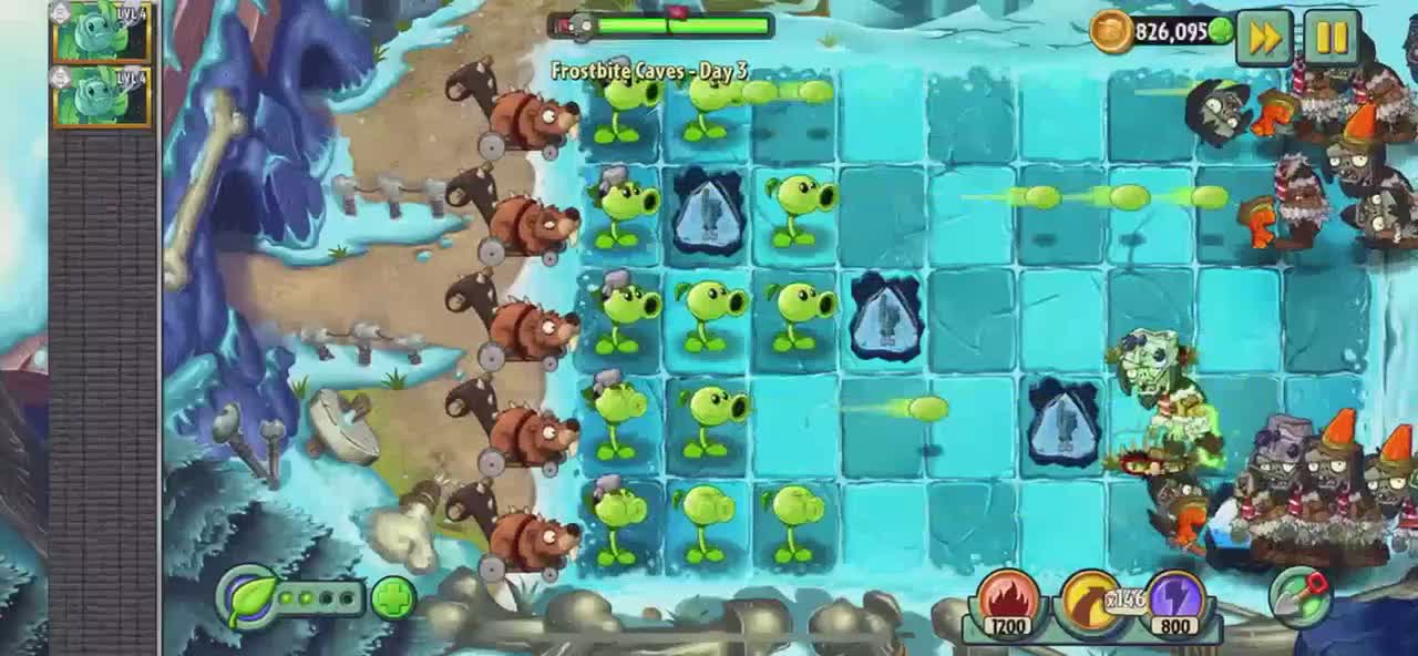 Plants vs Zombies 2 Frostbite Caves - Day 3