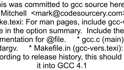 Do all gcc versions support gcc39s file option