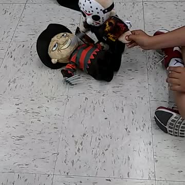 Jason wins fight against Freddy Krueger in toy fight