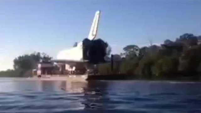 Space Shuttle On A Barge In FL