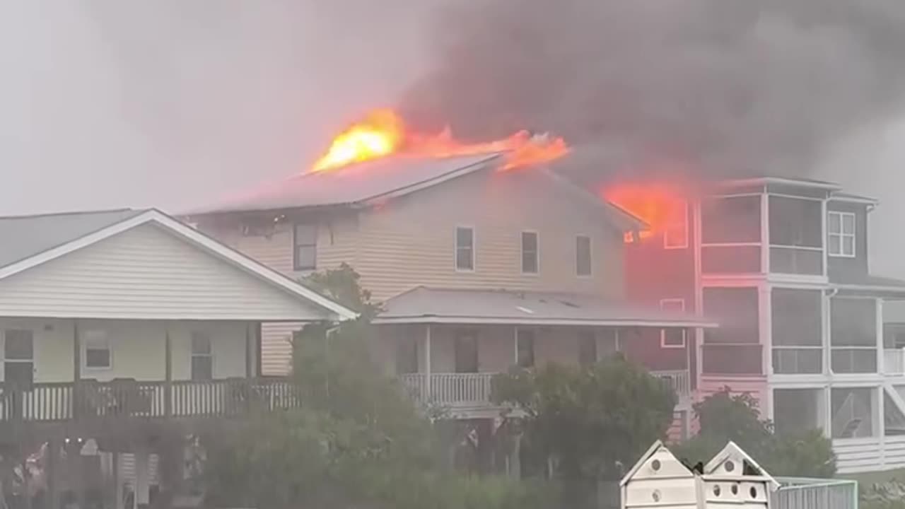 Lightning struck a house in Cherry Grove