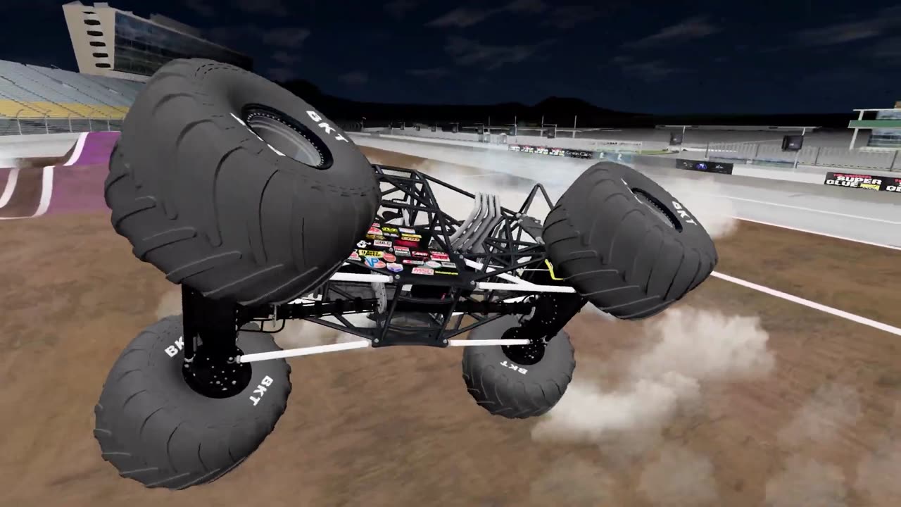 GRAVE DIGGER SILVER Dominates- Epic Monster Truck Freestyle on BeamNG Monster Jam