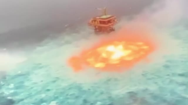Ocean on fire