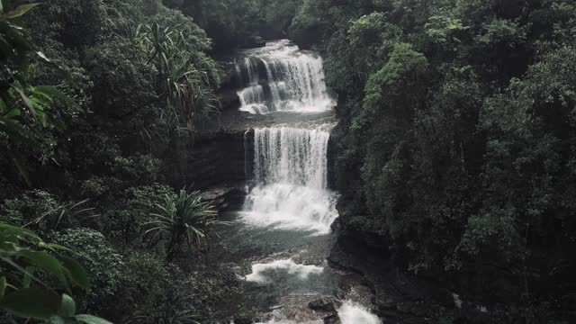 Water over a waterfall