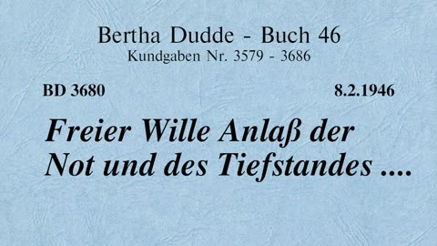 BD 3680 - FREIER WILLE ANLASS DER NOT UND DES TIEFSTANDES ....