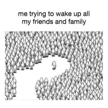 “覺醒者”會面對的“現實情況”_Me trying to wake up all my friends and family 我嘗試搖醒我所有的家人朋友們…