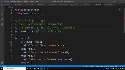 Functions & Function Prototypes in C++ _ C++ Tutorials for Beginners #15