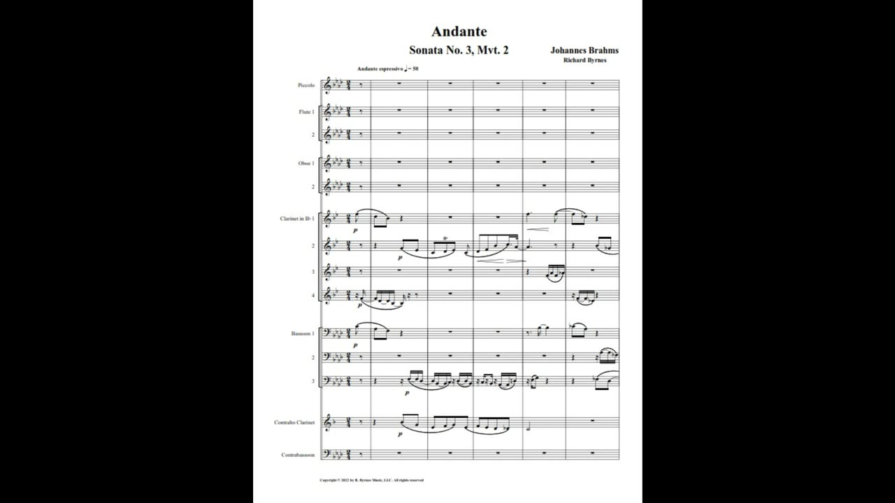 Johannes Brahms – Andante, Op. 5 (Woodwind Choir)