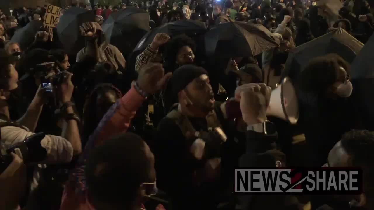 Protesters try to crash Bidens party.