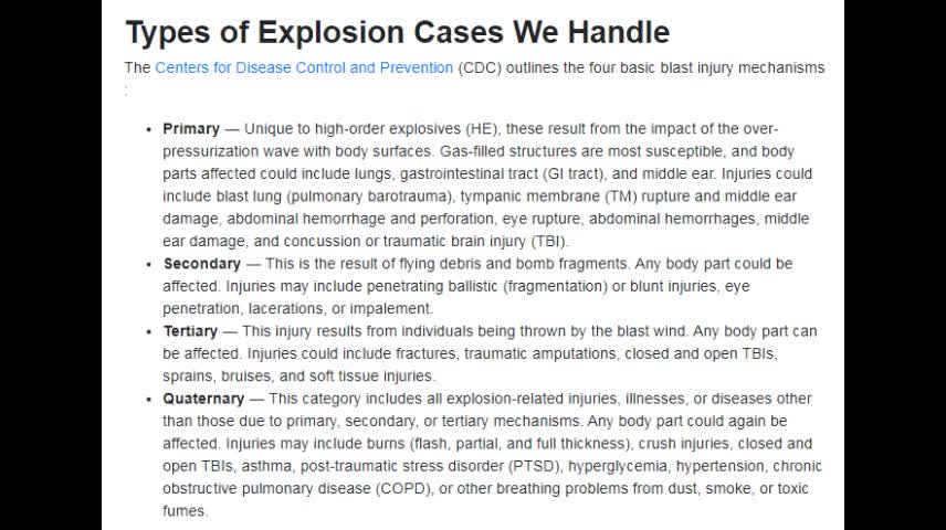 Attorneys For Explosion Accident