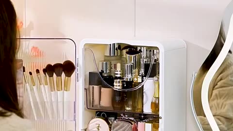 Cosmetics Storage Box Luxury Dustproof Magnetic Door Skincare Organizer