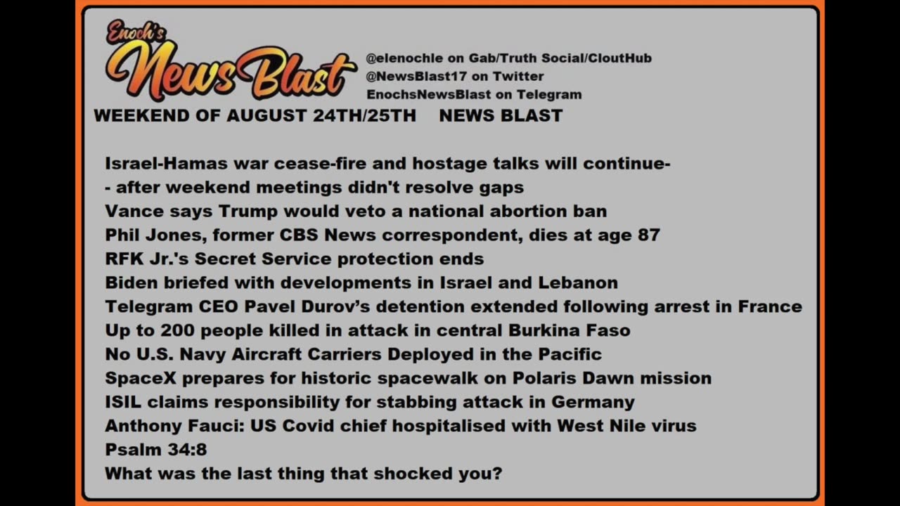 Weekend Of August 24/25, 2024 News Blast .mp4