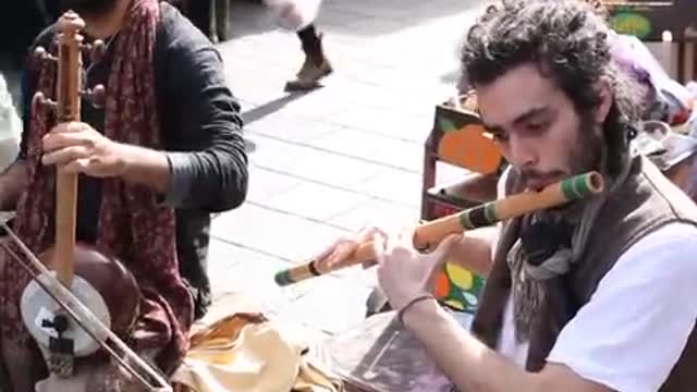 Israeli kamancheh player at Mahane Yehuda market, Jerusalem, Israel