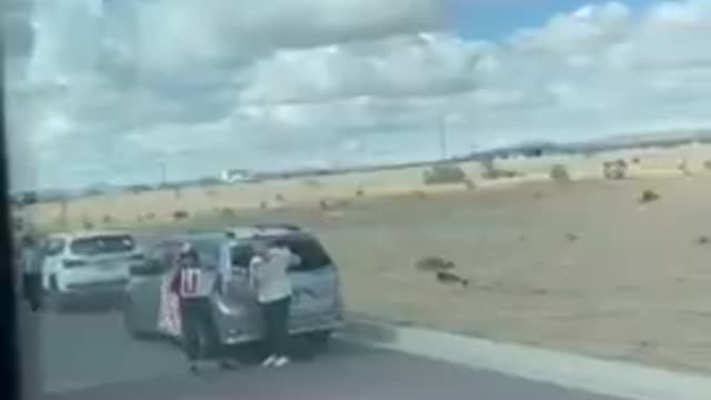 AMERICAN CONVOY ON ITS WAY OUT OF ADELANTO CALIFORNIA