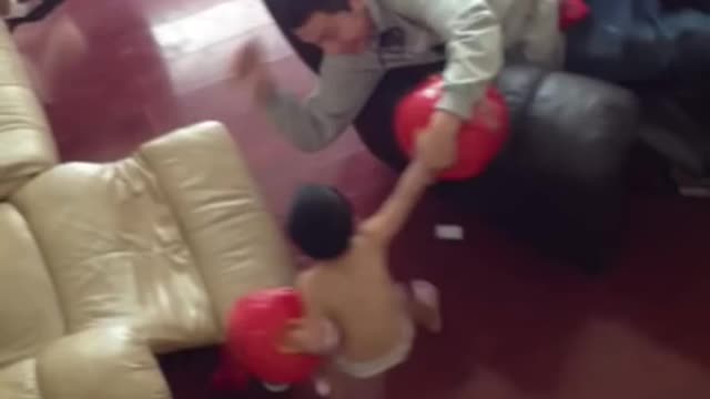 Little kid gets sweet revenge on older brother