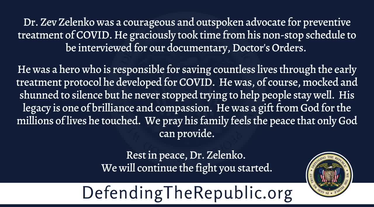 Must Watch: RIP, Dr. Zelenko, one of the greatest doctors