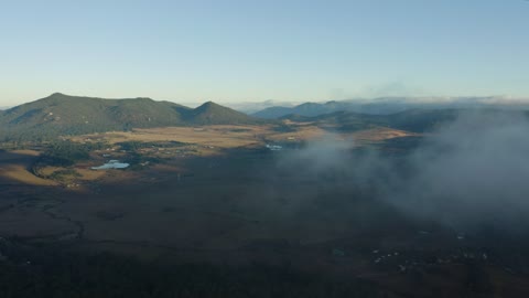 Aerial tour above a natural landscape