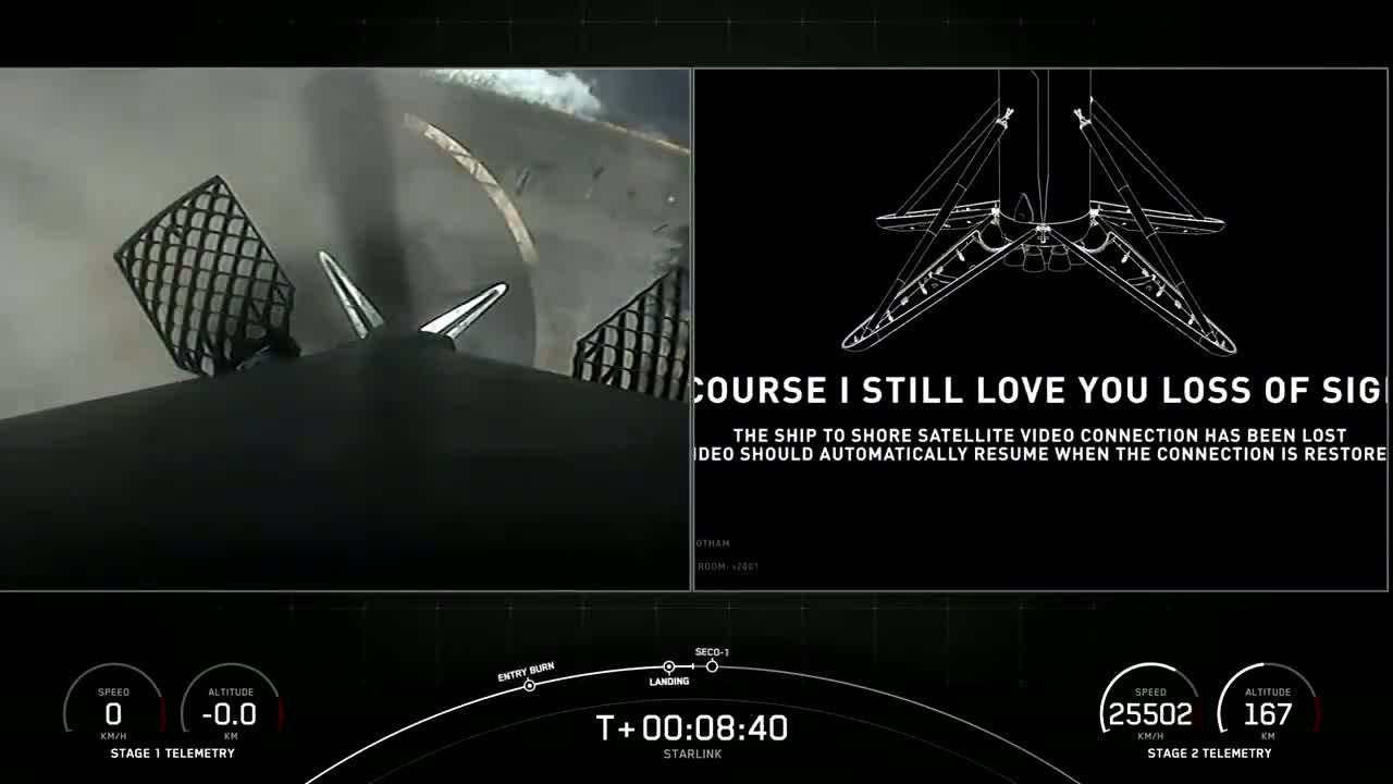 Falcon 9’s first stage has landed on the Of Course